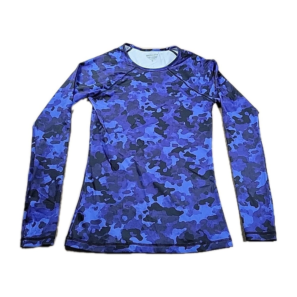 Athleta Swim Top Long Sleeve Shirt Point Break Rashguard Multicolor Women Sz XS